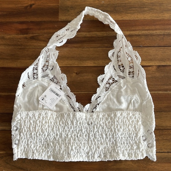 Free People Adella Lace Halter Bralette Ivory - Picture 9 of 12